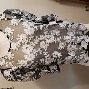 Wicked Majesty embroidered puff sleeve top